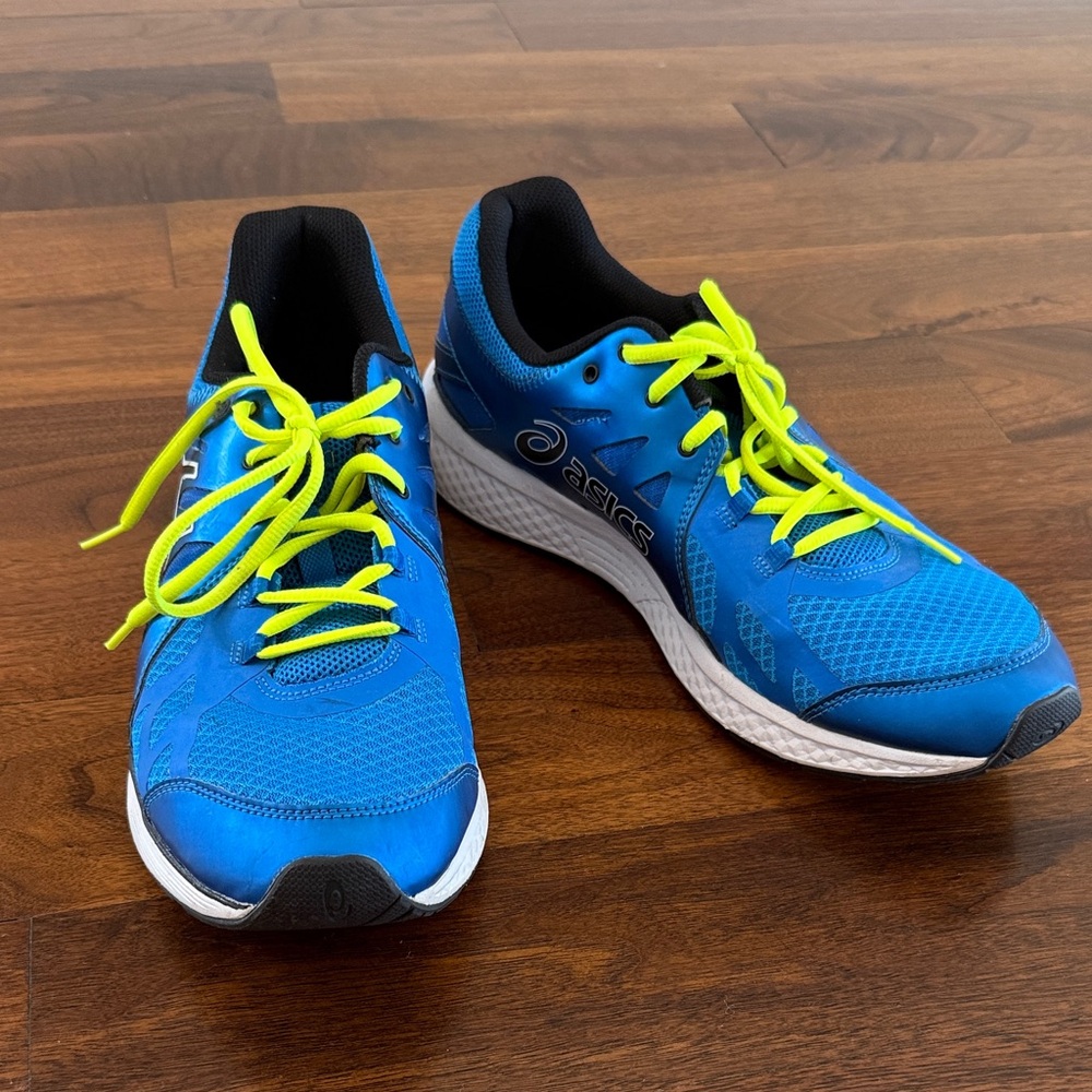 Asics Vibrant Blue Sneakers with Neon Accents